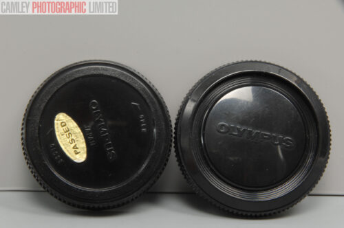 Olympus OM Camera Caps. Pair of Rear Lens & Body Cap. Graded: EXC [#10494]