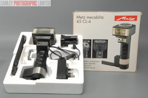 Metz 45 CL-4 Flash. Boxed. AA battery holder. Graded: EXC [#10849]