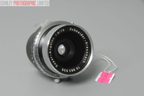 Schneider Super Angulon 75mm f8 Lens. Tested and Certified. Graded: EXC [#10784]