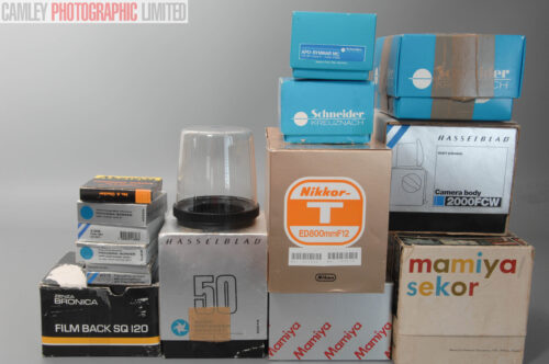 Job Lot Camera and Lens Boxes. Hasselblad Mamiya Bronica. Graded: EXC [#11082]